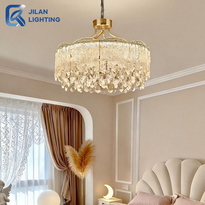โคมไฟระย้าแก้ว LED สไตล์ฝรั่งเศสสุดหรู สำหรับห้องรับรองแขก ห้องจัดเลี้ยง ล็อบบี้ ร้านอาหารหรู และพื้นที่บิสโทร - Product Image 3