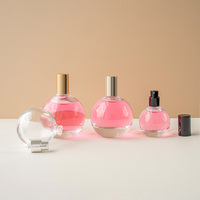 Flacons de parfum ronds en verre transparent de qualité supérieure 30ml 50ml 80ml 100ml, flacons vaporisateurs vides avec emballage rigide en boîte cadeau