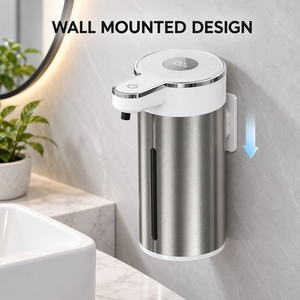 Distributeur automatique de savon sans contact en acier inoxydable 304, 11,83 oz, 4 niveaux réglables, pour cuisine et salle de bain - Product Image 1