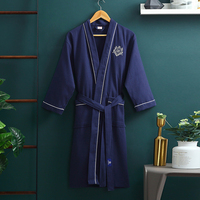 Peignoirs gaufrés d'hôtel, logo brodé personnalisé, 100% coton, ensemble de peignoirs gaufrés pour hôtel Spa, peignoir en coton