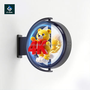 Panneau publicitaire extérieur double face Shuntai Boîte à lumière holographique 3D avec cadre en aluminium Installation facile à suspendre Signe rond Signe rond - Product Image 1