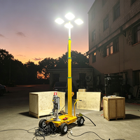 Approvisionnement en gros de remorques LED de 9 m montées sur châssis pour la construction, avec source de lumière blanche de 4*1000W