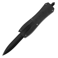 Couteau droit tactique de camping et de pêche portable en acier inoxydable avec manche en plastique noir, haute dureté, micro-technologie