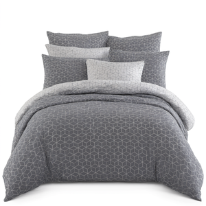 Juego de Funda Nórdica Doble de Algodón con Tejido Liso Cúbico Karden Flower sin Sábana, Gris, 2 Fundas de Almohada, Juego de Ropa de Cama para Hotel, Juego de Recámara - Product Image 3