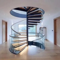 Petit escalier en colimaçon intérieur en bois massif rotatif en métal 2024