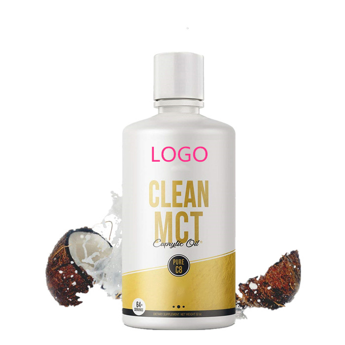 OEM частная торговая марка, органическое Высококачественное натуральное холоднопрессованное пищевое масло, кокосовое C8 чистое MCT масло