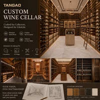 Solution complète pour cave à vin : Meuble de présentation en bois massif pour bouteilles de vin, étagère à vin en bois pour hôtel, villa, salle de dégustation