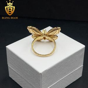 सबसे ज्यादा बिकने वाली कम कीमत के अच्छे गहने 925 चांदी के सोने की प्लेटेड वी. वी. मोइससानाइट डायमंड तितली ने महिलाओं को दिया उपहार - Product Image 5