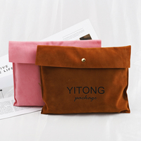 Sacs à main en velours imprimés avec logo personnalisé, enveloppe cadeau, sac d'emballage personnalisé, enveloppe en velours colorée, pochette d'emballage pour vêtements et sous-vêtements