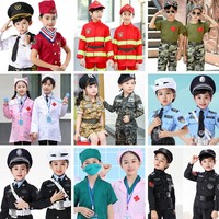 Costumes de jeu de rôle pour enfants, uniforme de capitaine, combinaison de pilote pour enfants, uniformes d'hôtesse de l'air pour garçons et filles