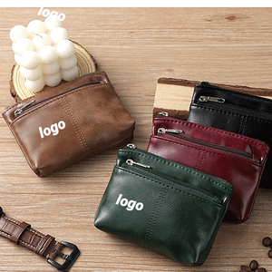 Genuine Leather Mini Wallet Set for Cards Keys Cash Compact Design Handcrafted Soft Cowhide Zippered Card Holder with Key Chain - Product Image 2