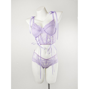 2 pezzi di biancheria intima romantica in pizzo per le donne XXL taglia reggiseno e mutandine regolabile all'ingrosso OEM direttamente dalla fabbrica - Product Image 6