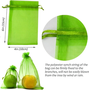 Sacs de protection pour fruits, sacs en filet avec cordon de serrage pour couvrir les fruits et légumes, sac en maille, évaluation du magasin : 4,7 (445 avis) - Product Image 4