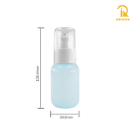 Flacon pompe vide givré bleu de 100 ml pour emballage de produits de soin