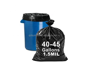 Black Household Contracto Heavy Duty 60 Gallon Trash Bags <b>Packaging</b> Bin Liner Garbage Bag Wearing with Recycle <b>Material</b> - Product Image 4
