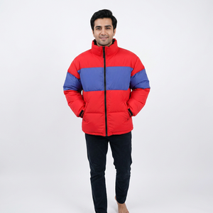 Chaqueta acolchada de talla grande High Street para hombre, prendas de vestir exteriores de invierno con cuello levantado, logotipo personalizado, lona, diseño a la moda, venta al por mayor, recubierta - Product Image 1