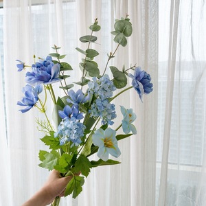 Bouquet de fleurs artificielles Aurora, eucalyptus bleu, tissu tissé en plastique, décoration d'intérieur, accessoires de mariage CF02114 - Product Image 2
