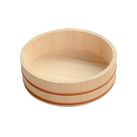 Bambus Oke Sushi Hangiri, plateau circulaire japonais pour sashimi, baril à sushi pour chirashi, bac à mélanger le riz à sushi en bois de pin, cuivre blanc
