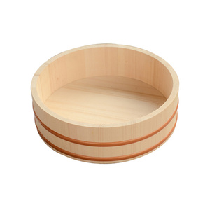 Bambus Oke Sushi Hangiri, plateau circulaire japonais pour sashimi, baril à sushi pour chirashi, bac à mélanger le riz à sushi en bois <span class=keywords><strong>de</strong></span> pin, cuivre blanc - Product Image 6
