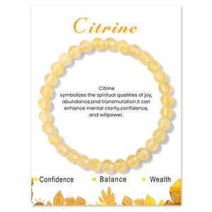 Pulsera Elástica de Cuarzo Rosa Natural de 6 mm con Tarjeta de <span class=keywords><strong>Significado</strong></span>, Joyería de Cristal Curativo - Product Image 2