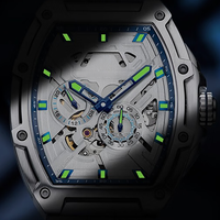 Montres mécaniques lumineuses en acier, design d'usine et personnalisées, avec petite seconde similaire à un volant d'inertie, pour marque privée
