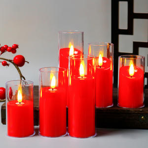 Светодиодные электронные свечи в акриловых стаканах с плоским горлышком, три размера, светодиодные свечи для дома, вечеринок, свадебных украшений - Product Image 3