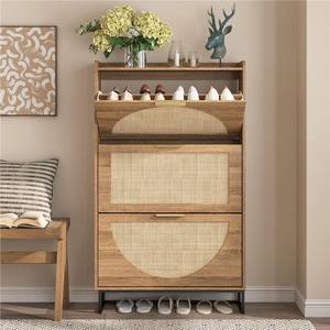 <span class=keywords><strong>Zapatero</strong></span> inclinable de ratán transfronterizo Estante de almacenamiento para el hogar <span class=keywords><strong>estrecho</strong></span> de <span class=keywords><strong>entrada</strong></span> de tres cubos - Product Image 4