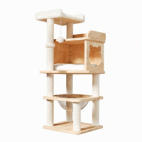 Arbre à chat moderne à 3 niveaux avec condo, maisonnette en peluche douce et poteau à gratter en sisal, mobilier compact pour chat domestique