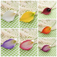 Vente en gros de grandes fleurs artificielles de calla blanches au toucher réel, tiges florales de simulation pour centre de table de mariage, décoration intérieure