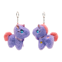 Porte-clés licorne en peluche personnalisé, mini poupée douce, jouets en peluche licorne, vente en gros