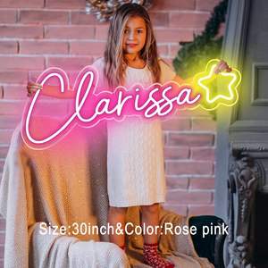 Customizable Pink <b>LED</b> Neon <b>Lights</b> Personalized <b>Name</b> Wall Decor Bedroom Wedding Proposal Party Backdrop Kids Room 1-Year Warranty - Product Image 3