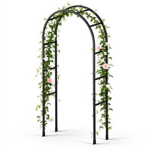 <span class=keywords><strong>Arche</strong></span> de <span class=keywords><strong>jardin</strong></span> en <span class=keywords><strong>fer</strong></span> noir, treillis tubulaire carré, revêtement PVC, 230 x 110 x 40 cm, support décoratif pour plantes, pour patio et mariage - Product Image 5