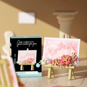 Set di Costruzioni Artistico con Cavalletto Floreale Cielo Blu |   Kit di Mattoncini per Pittura Floreale 3D |   Decorazioni e Regali Kawaii per la Casa - Product Image 6