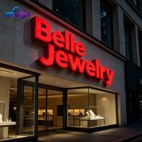 Enseigne personnalisée en lettres 3D LED acryliques rétroéclairées en acier inoxydable pour la publicité murale des devantures de magasins commerciaux