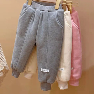 Tongxingyuan Baby Girls Sweatpants Thickened Fleece <b>Lined</b> Warm Winter <b>Pants</b> Loose Fit Breathable For Outdoor Wear - Product Image 3