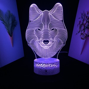 Wolf Led Night Light Box Anime Products for Bedroom Decor <strong>Nightlight</strong> Birthday Gift Animal 3d Led Lamp Dropshipping - Product Image 1
