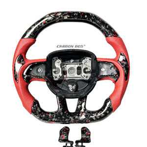 <span class=keywords><strong>Volant</strong></span> <span class=keywords><strong>de</strong></span> voiture en cuir et fibre <span class=keywords><strong>de</strong></span> carbone véritable sur mesure, <span class=keywords><strong>prix</strong></span> <span class=keywords><strong>de</strong></span> gros usine, pour Dodge Challenger Hellcat Charger - Product Image 1