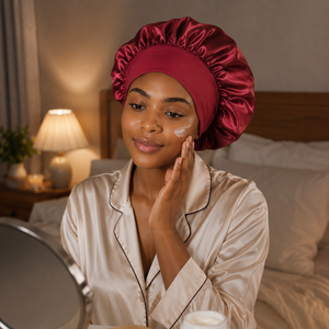 <span class=keywords><strong>Bonnet</strong></span> de <span class=keywords><strong>nuit</strong></span> en satin de soie pour femme avec large bande élastique, personnalisable avec logo, idéal pour la chimiothérapie, vente en gros - Product Image 2