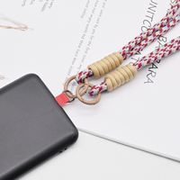 Cordon de téléphone portable imprimé pas cher en gros, avec logo personnalisé, en polyester tressé, accessoires de téléphone, cordon rond