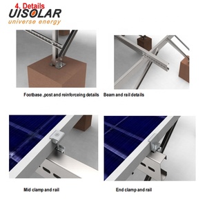 Uisolar tùy chỉnh 2mW 5KW ST5 mặt đất gắn kết hệ thống nhà máy trực tiếp nhôm kẽm thép & thép mạ kẽm năng lượng mặt trời nhà máy điện - Product Image 2