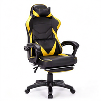 Chaise de jeu ergonomique moderne avec rotation à 360 degrés, hauteur réglable, fonction de réclinaison et de refroidissement, en cuir PU