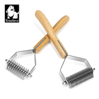 Truelove vente en gros de produits chauds kit d'outils de toilettage pour animaux de compagnie pour chiens chats peigne de toilettage en bambou doux et écologique