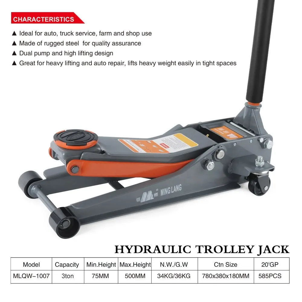 3 tonnes En Aluminium rapide ascenseur double pompe cric en acier voiture jacks vérin