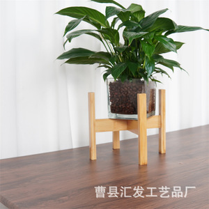 Support à fleurs en bois massif, design minimaliste pour la décoration de salon et de la maison - Product Image 2