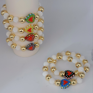 Pulsera de Cuentas de Colores Variados con Diseño de Dibujos Animados - Joyería de Moda con Personalidad, Accesorio Versátil para Fiestas y Uso Diario - Product Image 1