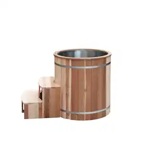 Wooden Cedar/New Zealand Ice Barrel Cold Plunge Ice Bath Tub Manufacturer Cold Plunge With Chiller