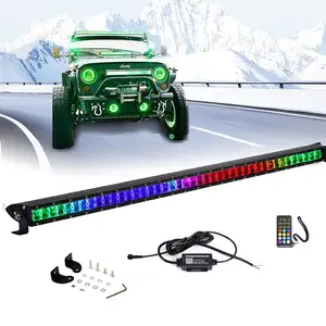 Combo Feixe Multi Cor RGBW Off road Caminhão Leve 4x4 42 50 32 Polegada Offroad Telhado 6D Carro Remoto RGB Perseguindo Levou Luz Bar