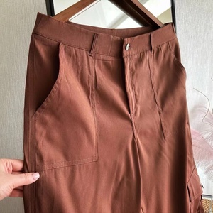 Pantalones <span class=keywords><strong>Cargo</strong></span> para <span class=keywords><strong>Mujer</strong></span> <span class=keywords><strong>H</strong></span>-1100, Primavera-Otoño, Cintura Media, <span class=keywords><strong>M</strong></span>últiples Bolsillos, Color Sólido, Corte Ajustado, Casual - Product Image 6