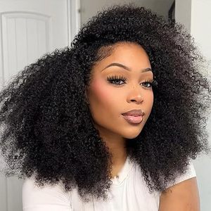 Perruque bouclée 100% <span class=keywords><strong>cheveux</strong></span> humains avec <span class=keywords><strong>bandeau</strong></span> en dentelle 13*4, modèle d'exportation pour l'Afrique, stock d'usine, rouge bordeaux - Product Image 5