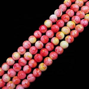 Cuentas de flores de cristal impresas coloridas personalizables de 4/6/8mm para pulseras de estilo europeo americano cuentas de cristal de Murano - Product Image 3